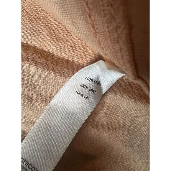 Chicos Size 3 Womens 100%‎ Linen Cardigan Jacket Tech Style Casual Resort - Picture 4 of 7